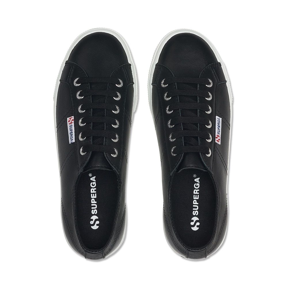 Superga 2790 Nappa Black Platform Sneakers - Women's Sneakers USA | US7853235